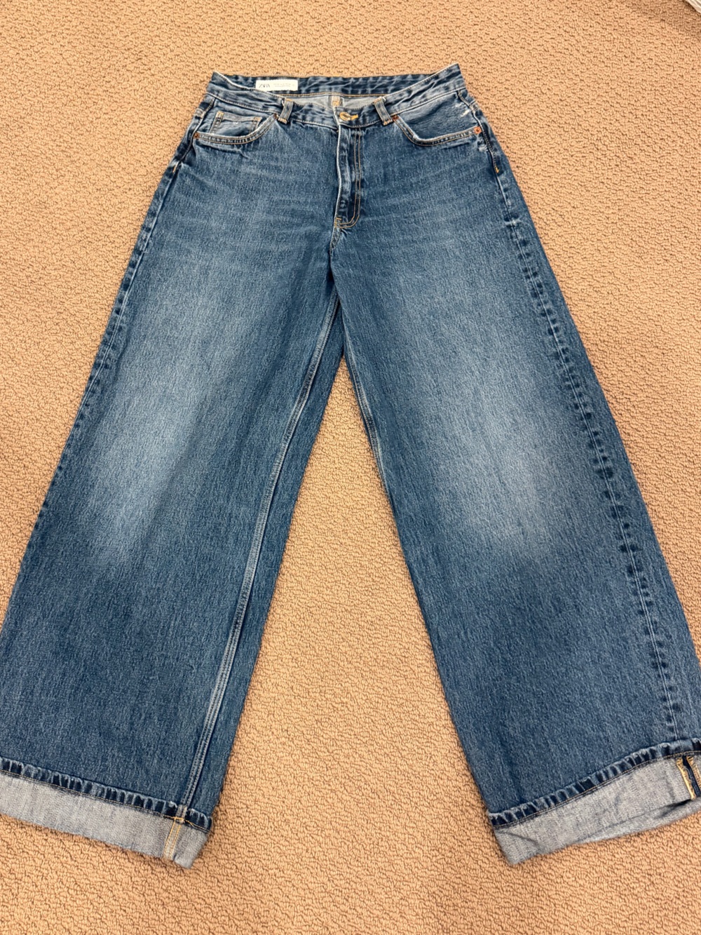Zara wide-Leg Women's Jeans in Medium Blue